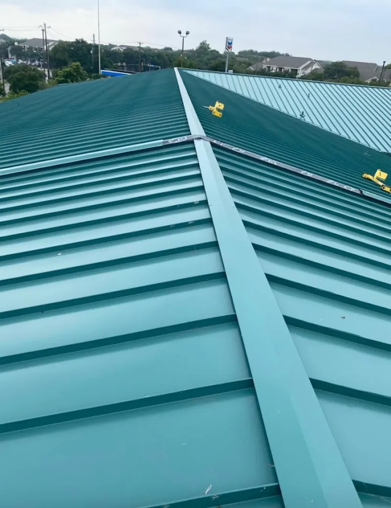 Green commercial metal roof ridge and valley for Metal Roof Repair in Murray